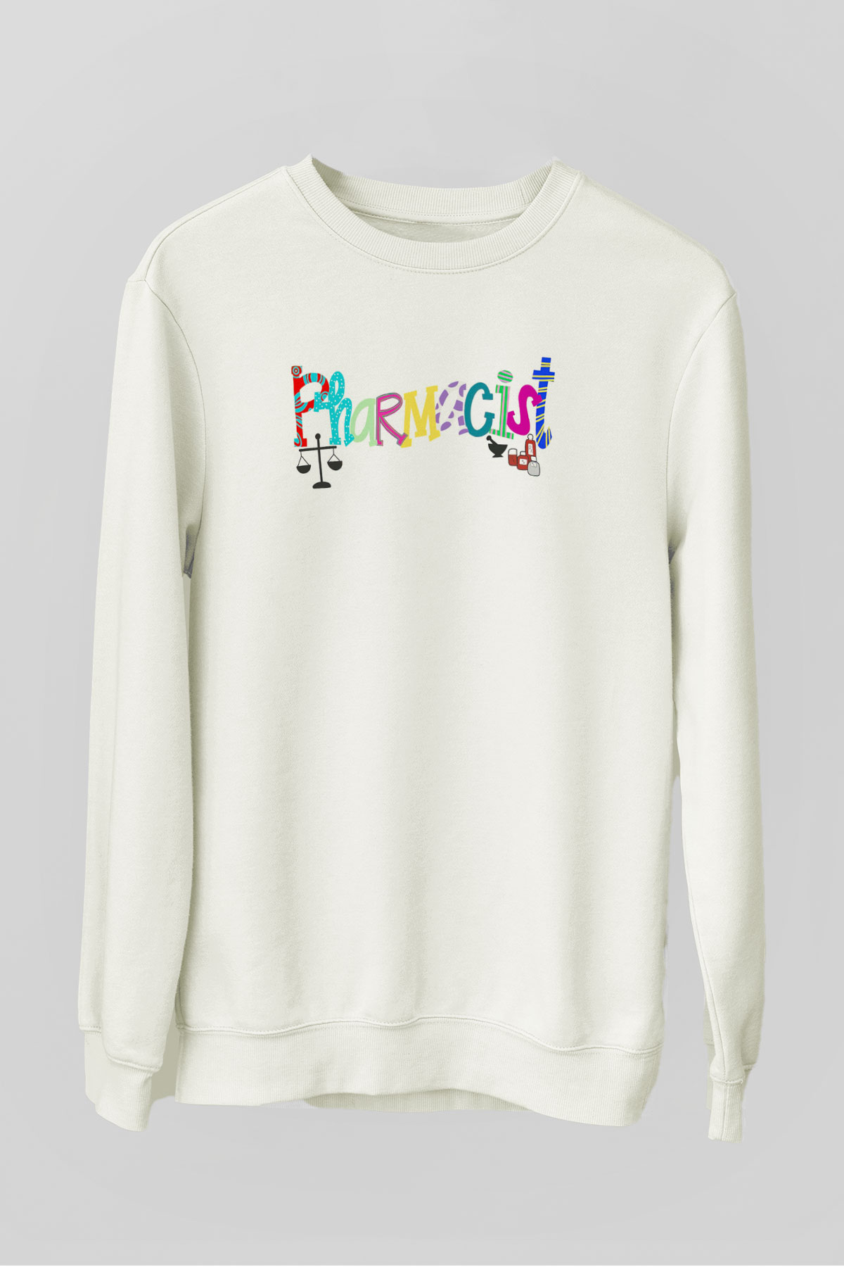 Eczacı Beyaz Unisex Sweatshirt