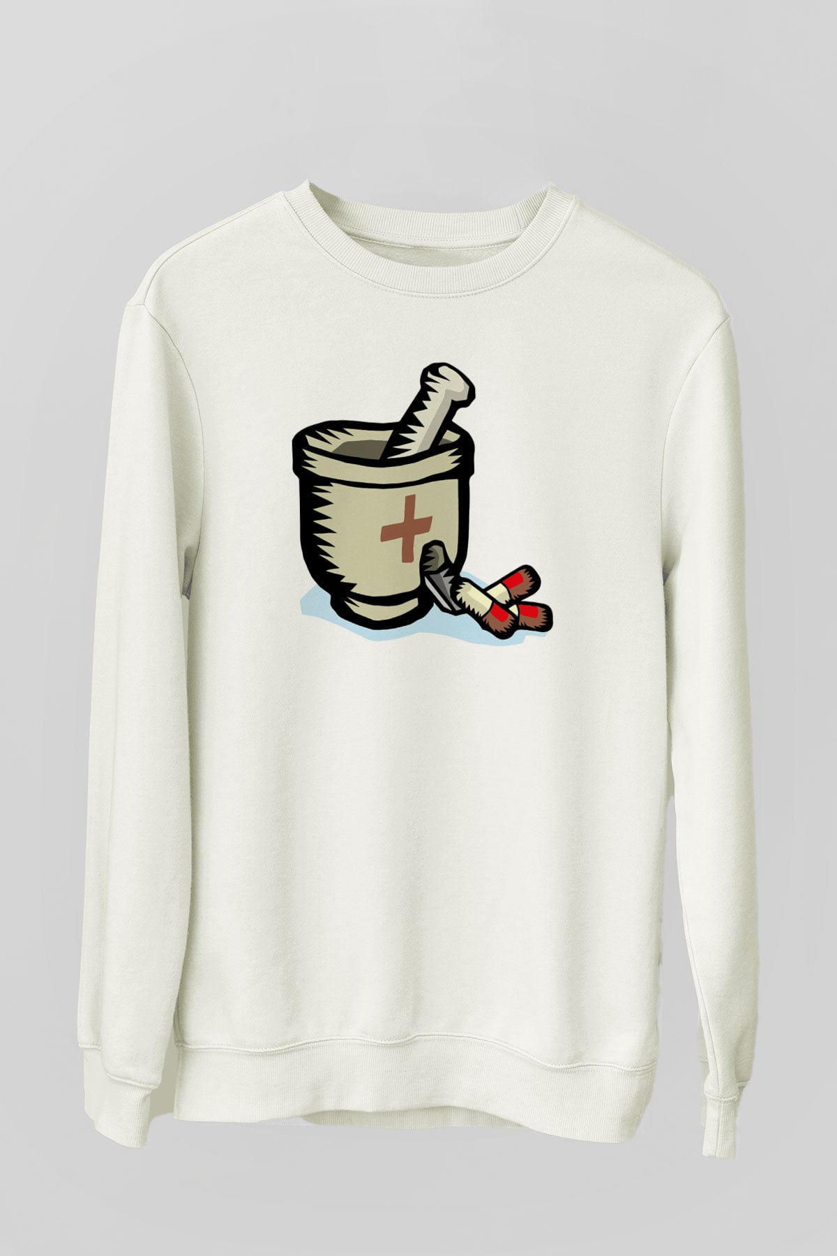 Eczacı Beyaz Unisex Sweatshirt