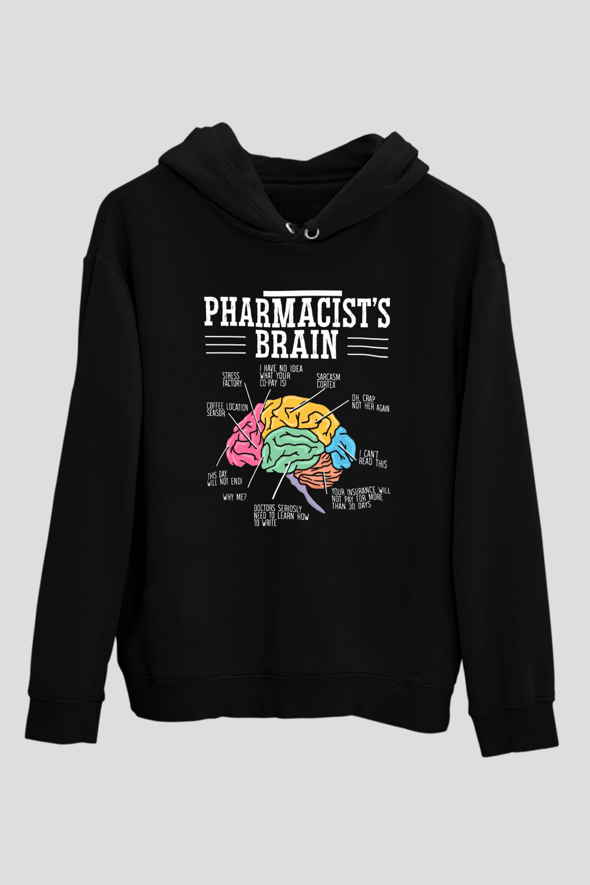 Eczacı Siyah Unisex Kapüşonlu Sweatshirt