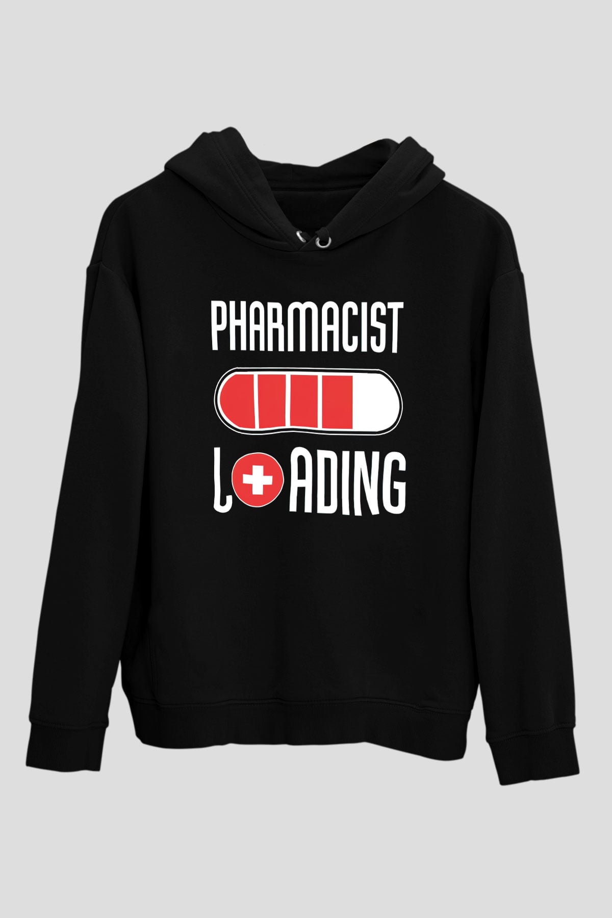 Eczacı Siyah Unisex Kapüşonlu Sweatshirt