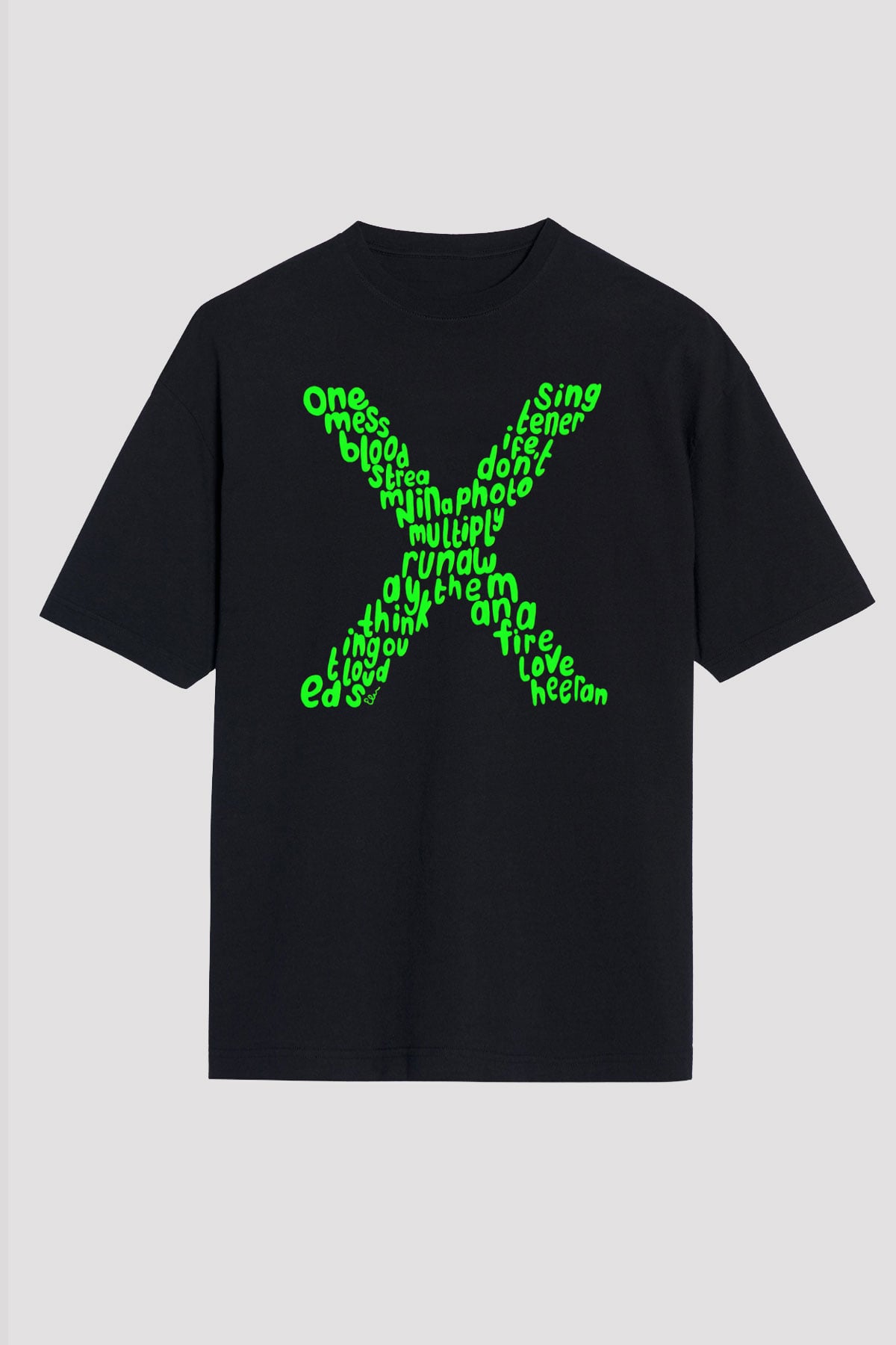 Ed Sheeran Siyah Unisex Oversize Tişört T-Shirt