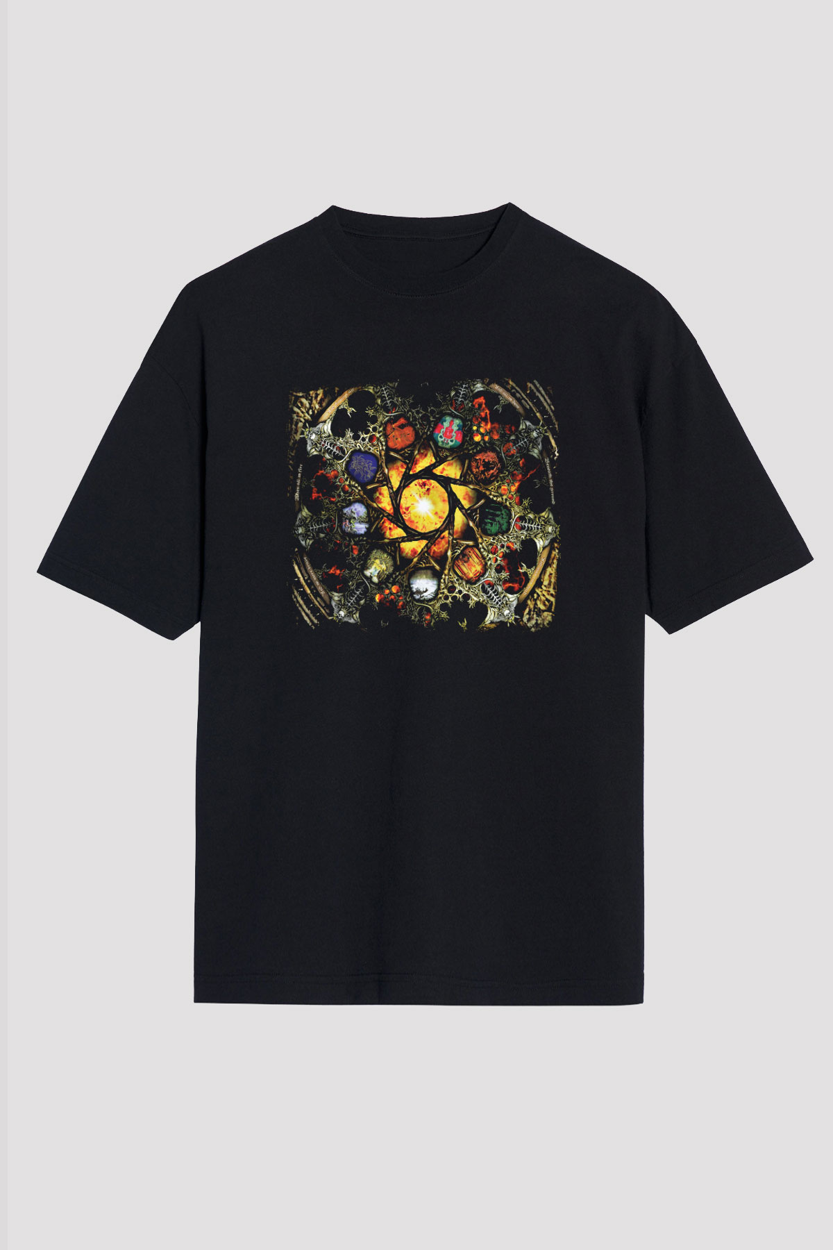 Edge of Sanity Baskılı Unisex Siyah Oversize Tişört