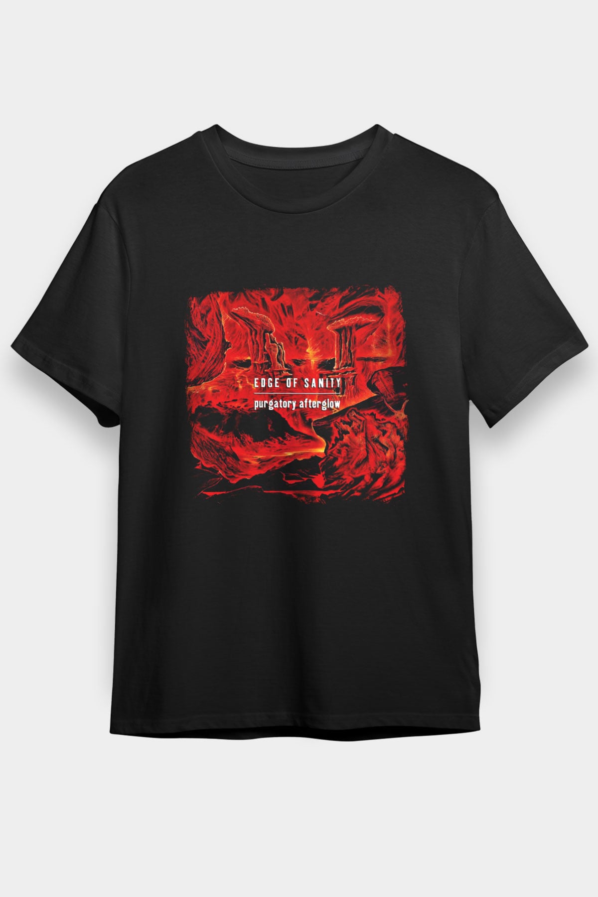 Edge of Sanity Baskılı Unisex Siyah Tişört