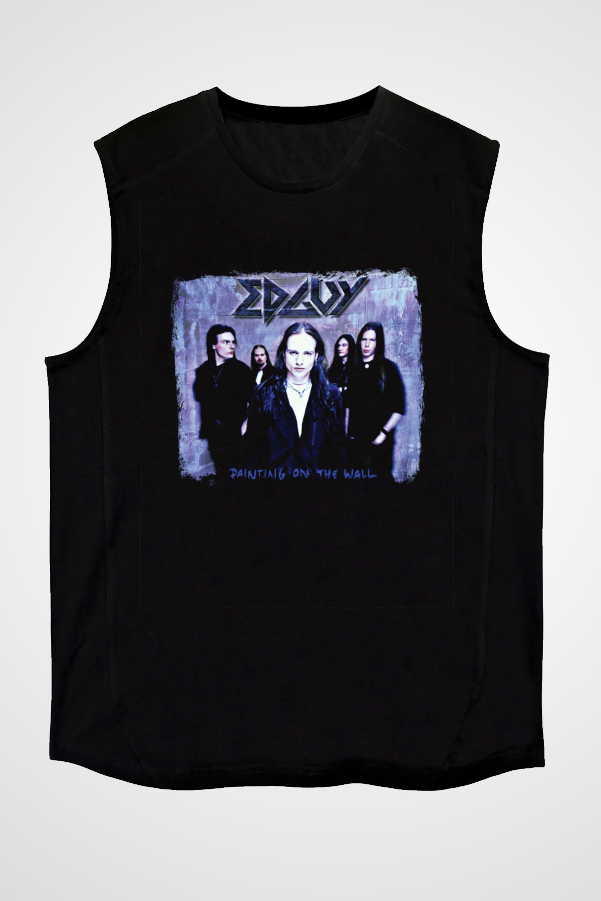 Edguy Baskılı Unisex Siyah Kolsuz Tişört