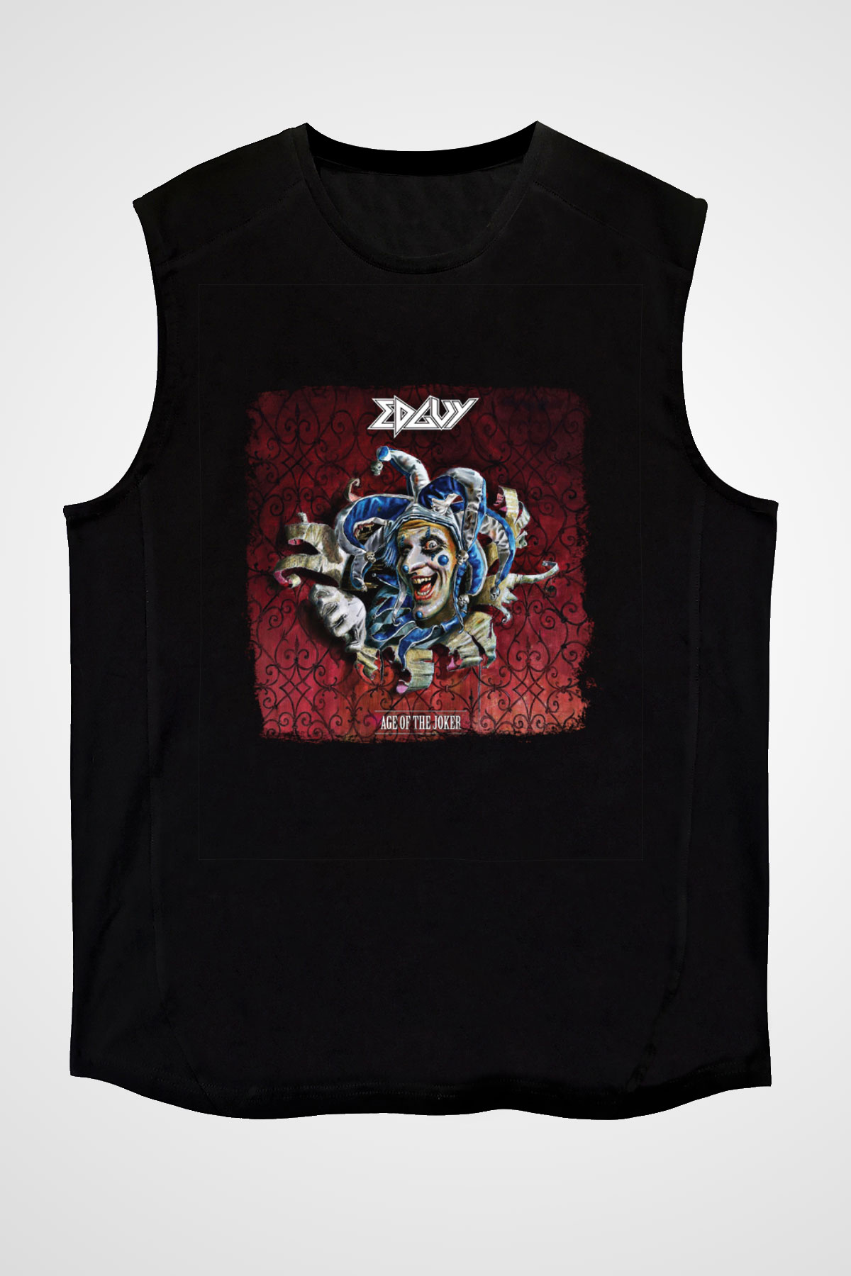 Edguy Baskılı Unisex Siyah Kolsuz Tişört