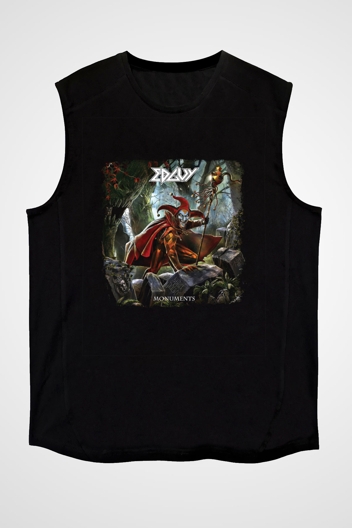 Edguy Baskılı Unisex Siyah Kolsuz Tişört