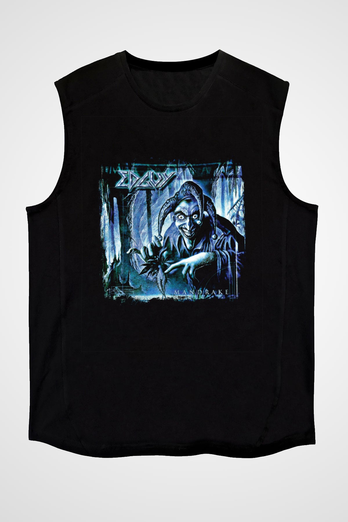 Edguy Baskılı Unisex Siyah Kolsuz Tişört