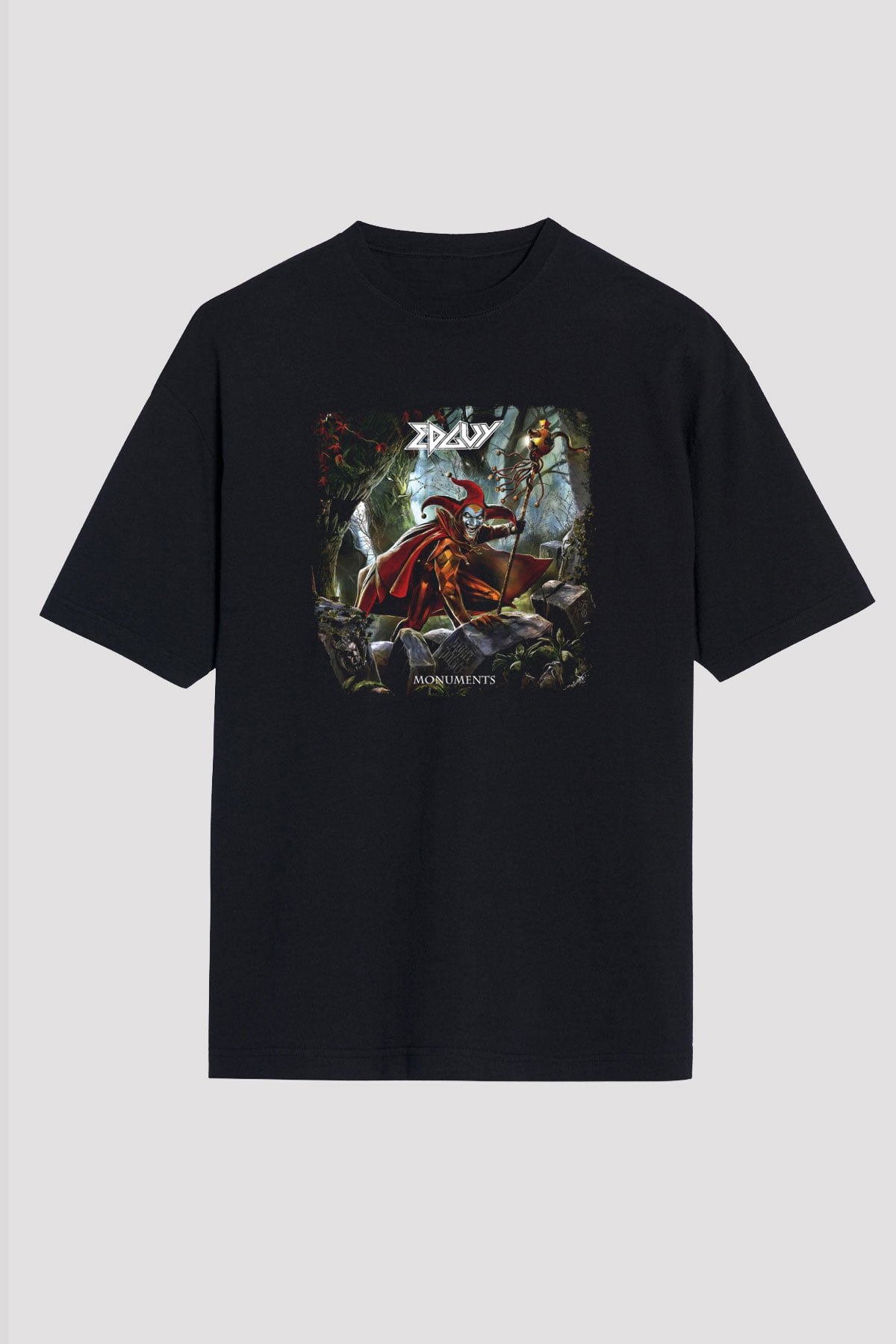 Edguy Baskılı Unisex Siyah Oversize Tişört