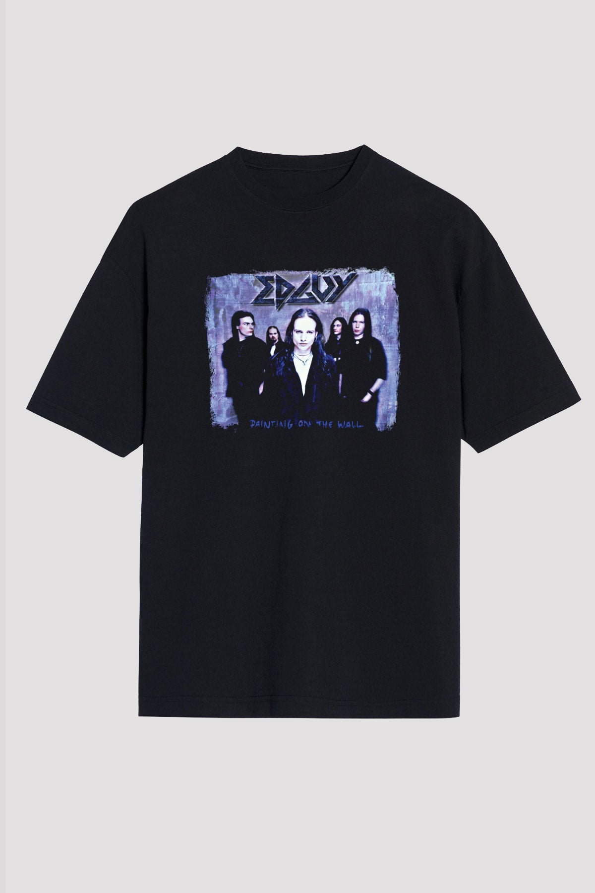Edguy Baskılı Unisex Siyah Oversize Tişört
