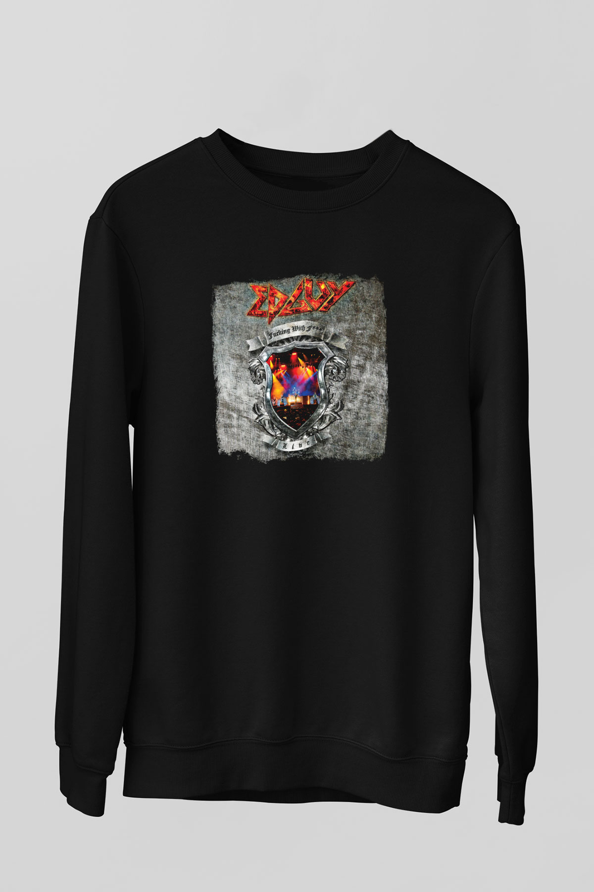 Edguy Baskılı Unisex Siyah Sweatshirt