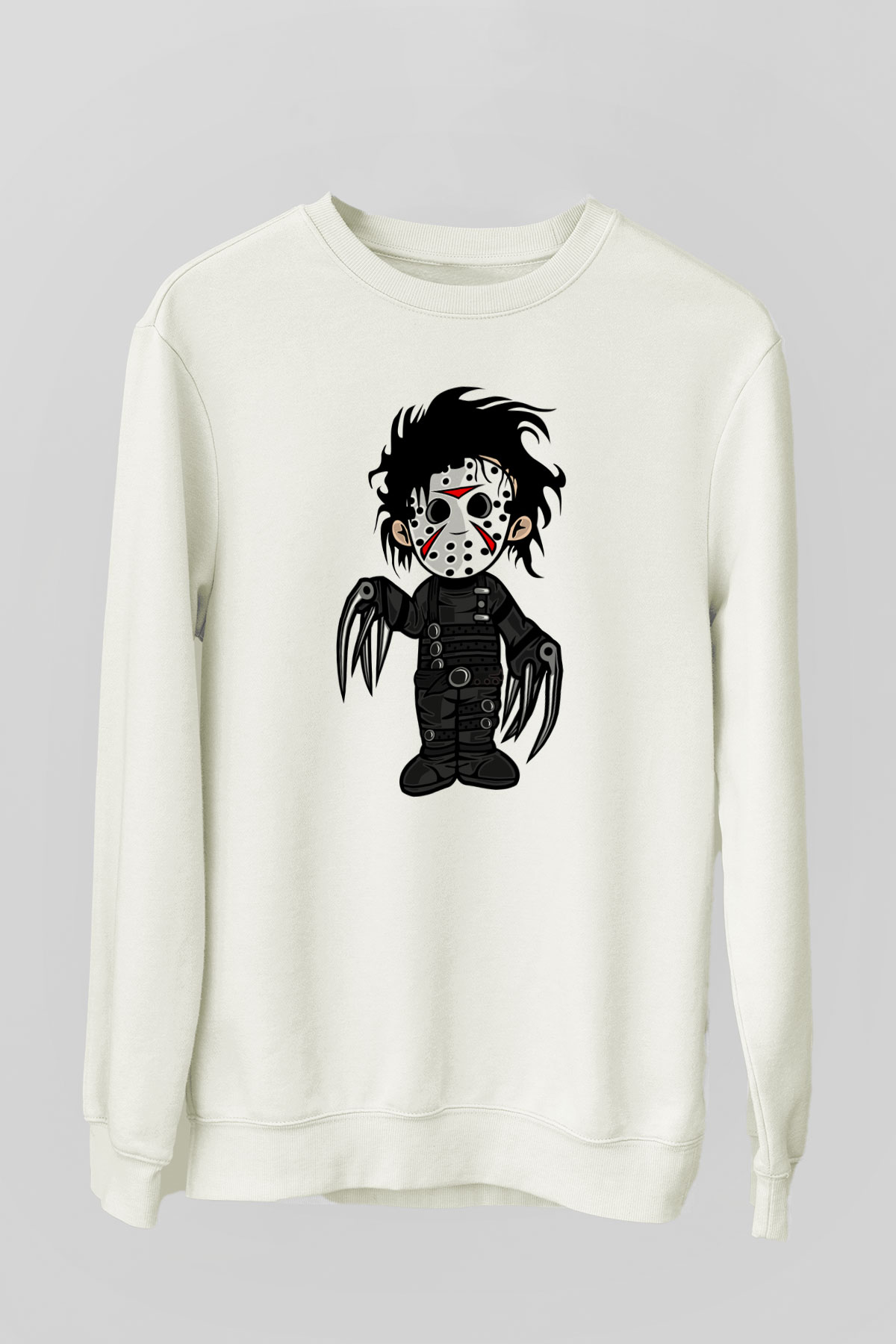 Edward Baskılı Unisex Beyaz Sweatshirt