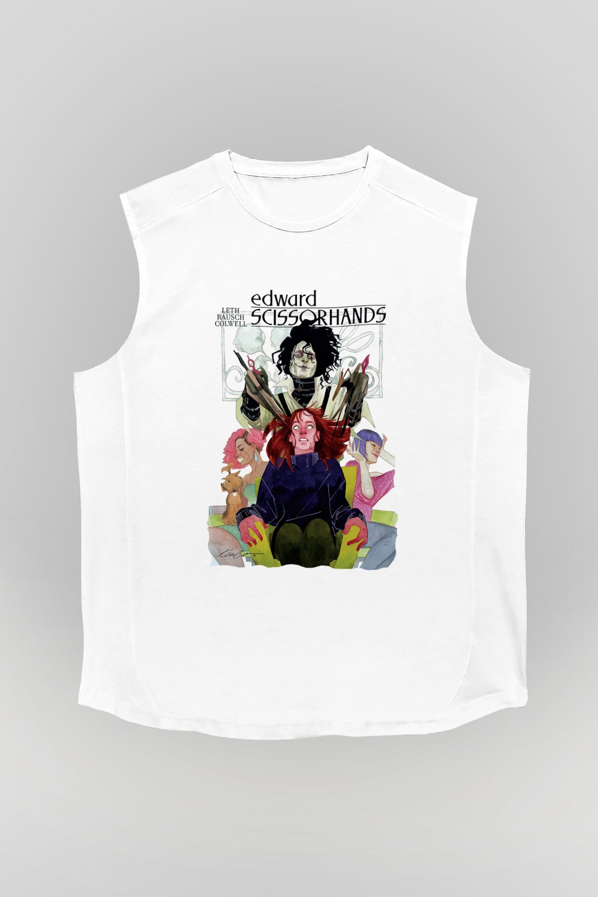 Edward Scissorhands Beyaz Unisex Kolsuz Tişört