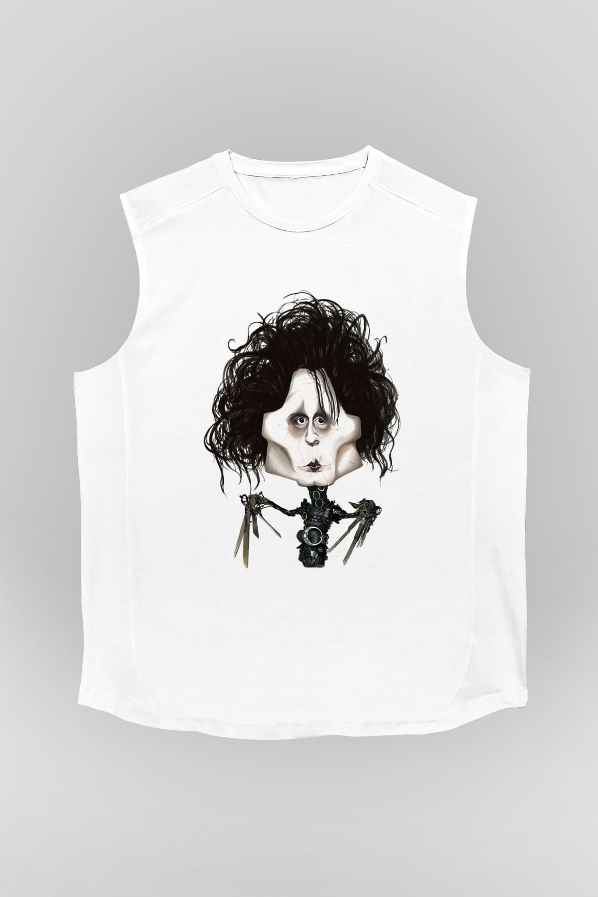 Edward Scissorhands Beyaz Unisex Kolsuz Tişört