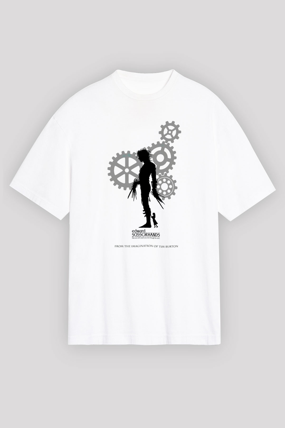 Edward Scissorhands Beyaz Unisex Oversize Tişört