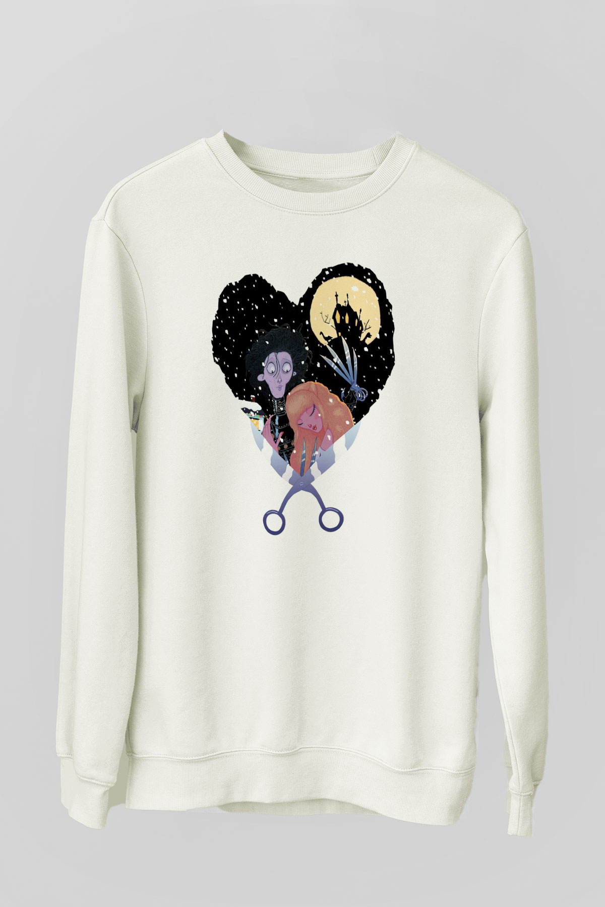 Edward Scissorhands Beyaz Unisex Sweatshirt