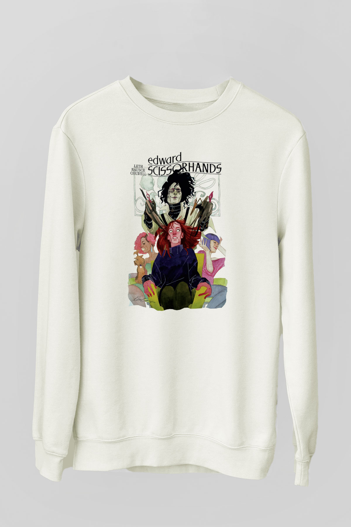 Edward Scissorhands Beyaz Unisex Sweatshirt