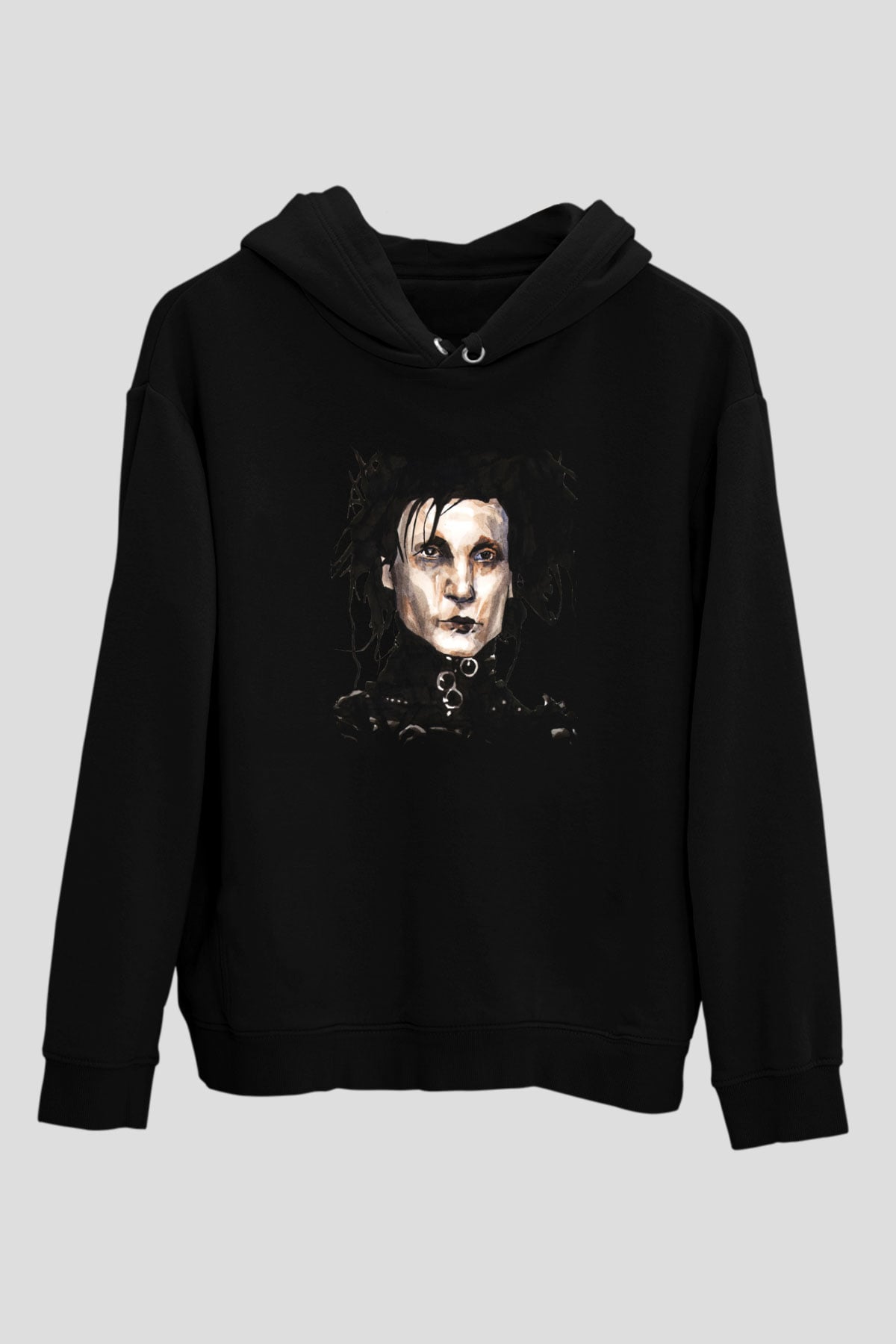 Edward Scissorhands Siyah Unisex Kapüşonlu Sweatshirt