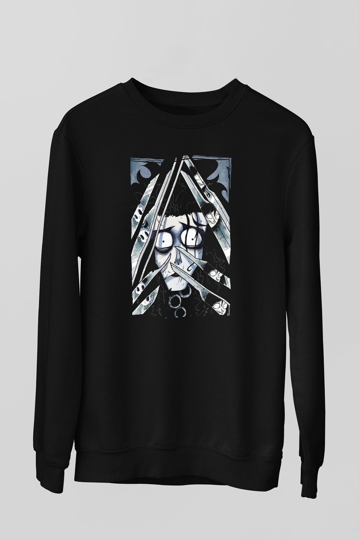 Edward Scissorhands Siyah Unisex  Sweatshirt