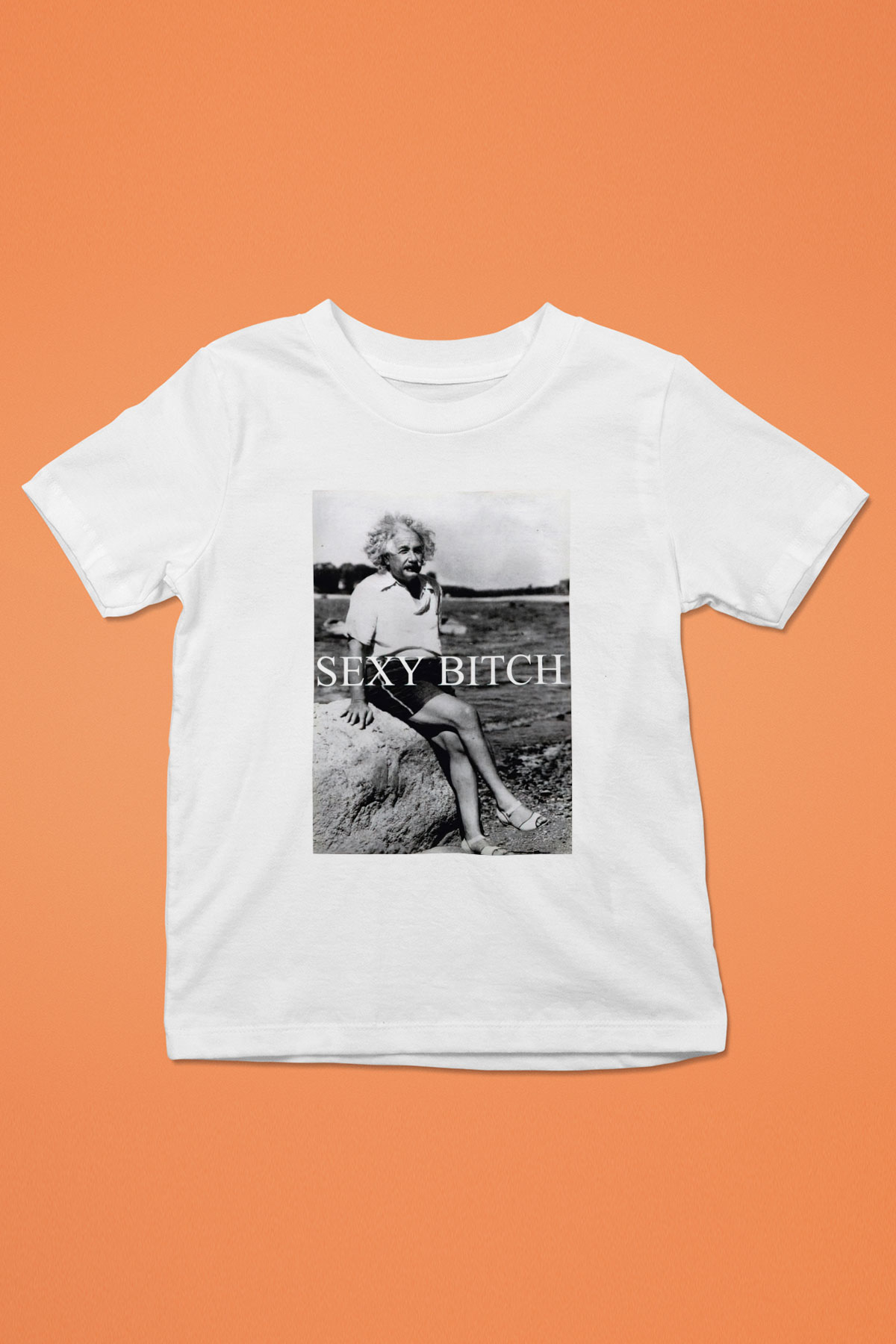 Einstein Baskılı Beyaz Unisex Çocuk Tişört