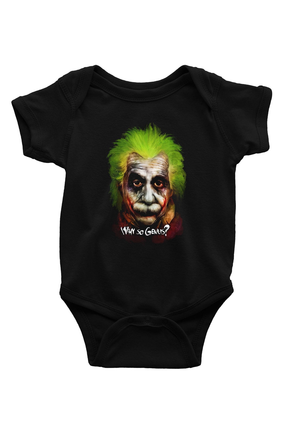 Einstein Baskılı Siyah Bebek Body - Zıbın