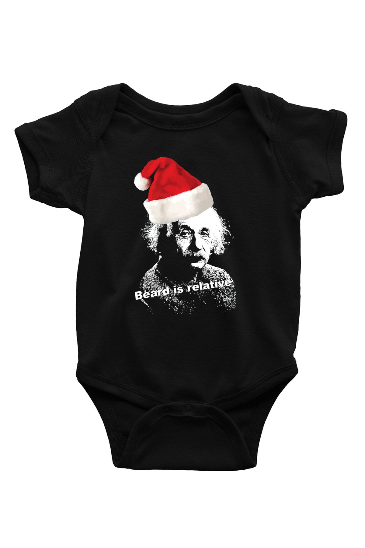 Einstein Baskılı Siyah Bebek Body - Zıbın