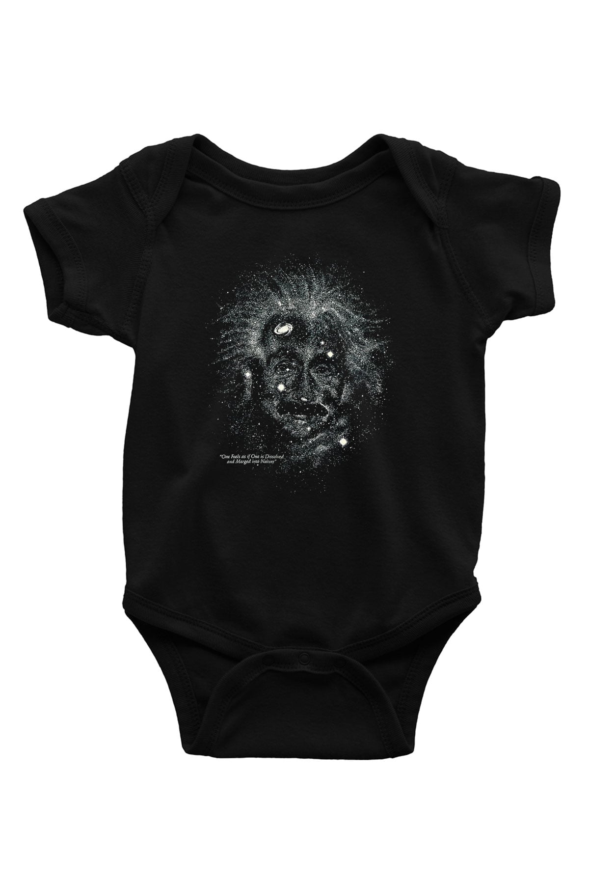 Einstein Baskılı Siyah Bebek Body - Zıbın