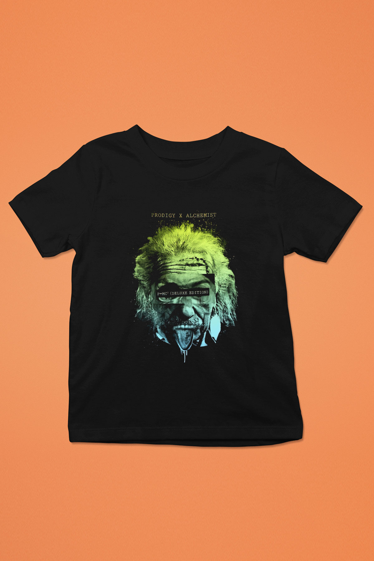 Einstein Baskılı Siyah Unisex Çocuk Tişört