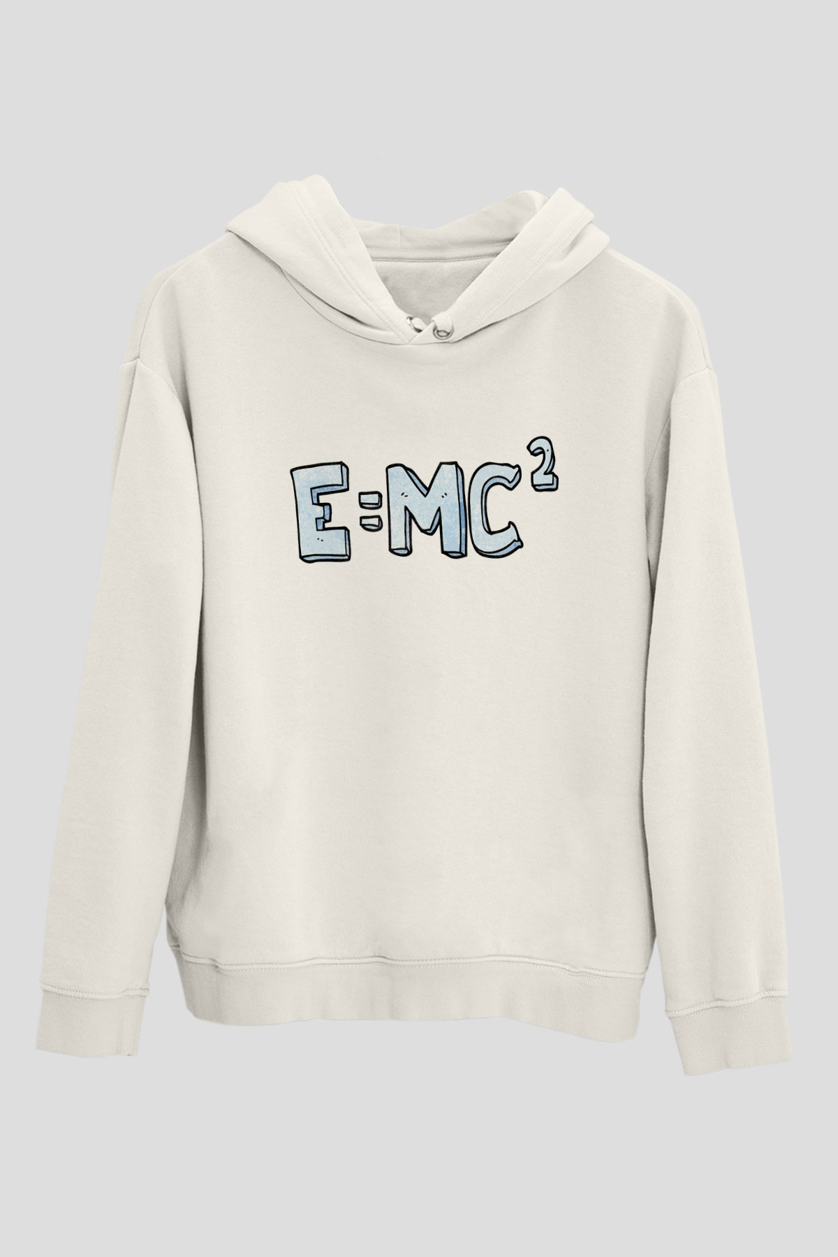 Einstein Beyaz Unisex Kapşonlu Sweatshirt