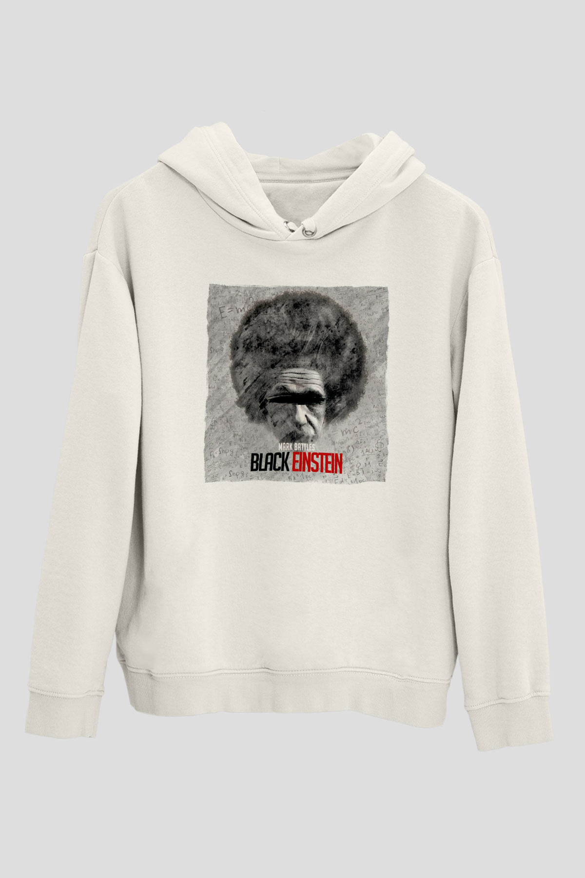 Einstein Beyaz Unisex Kapüşonlu Sweatshirt