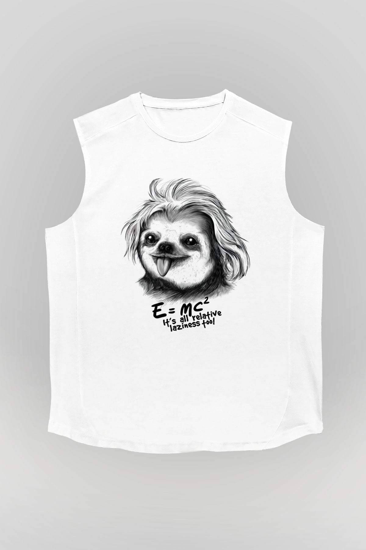 Einstein Beyaz Unisex Kolsuz Tişört