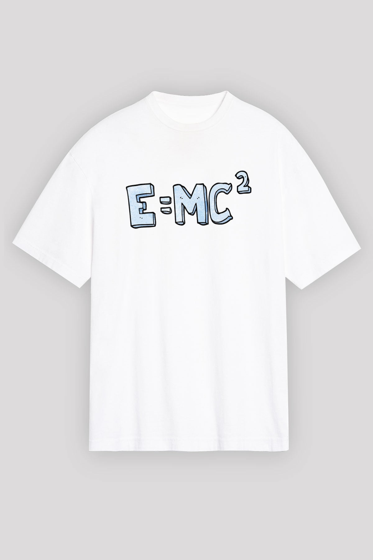 Einstein Beyaz Unisex Oversize Tişört T-Shirt