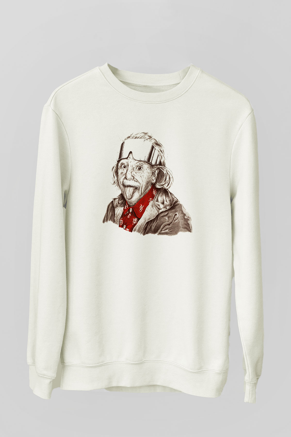 Einstein Beyaz Unisex Sweatshirt