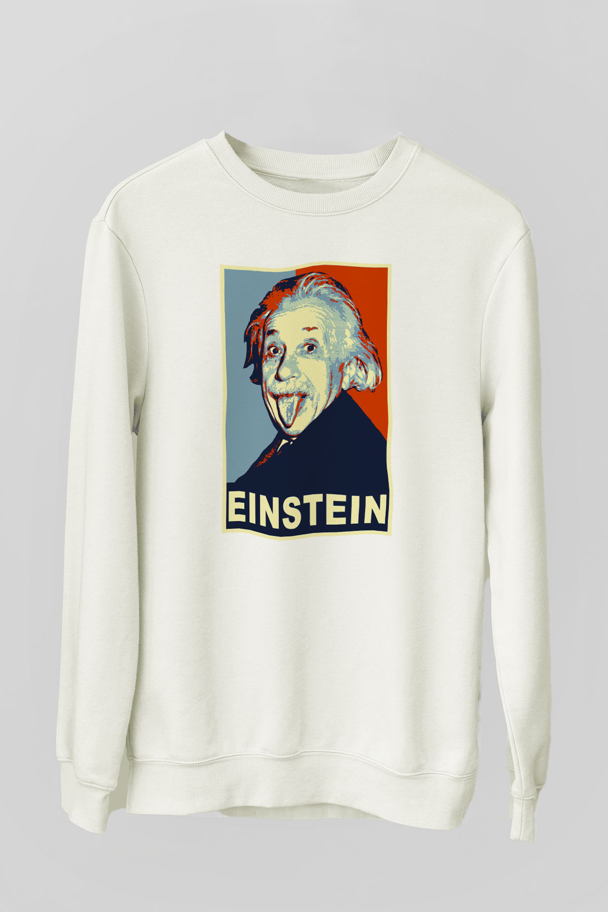 Einstein Beyaz Unisex Sweatshirt