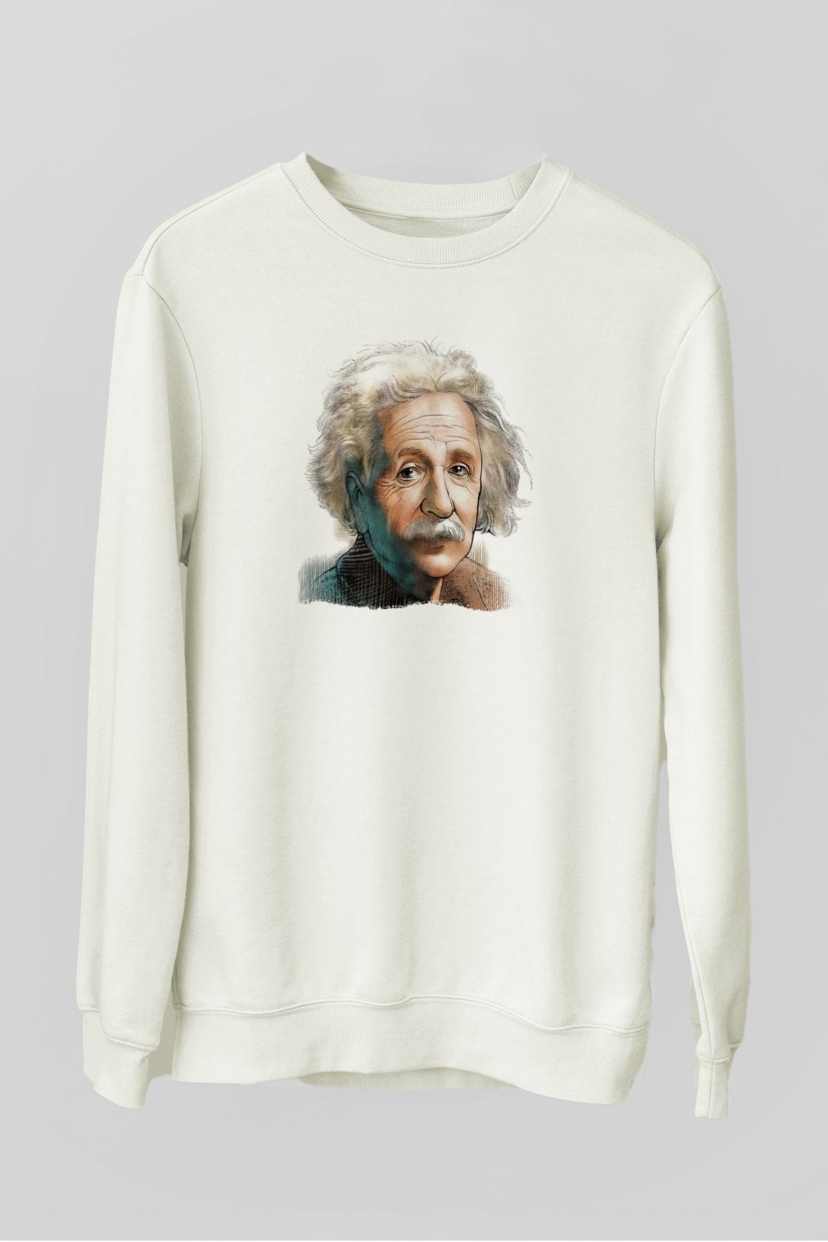 Einstein Beyaz Unisex Sweatshirt