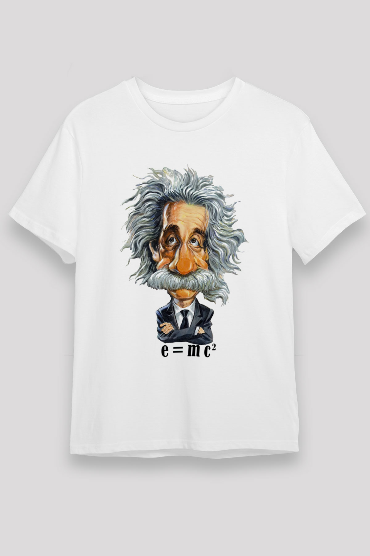 Einstein Beyaz Unisex Tişört T-Shirt - TişörtFabrikası