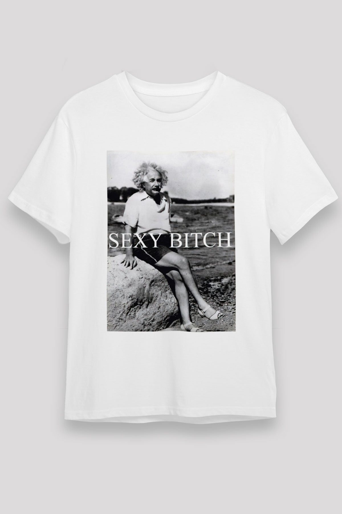 Einstein Beyaz Unisex Tişört T-Shirt - TişörtFabrikası