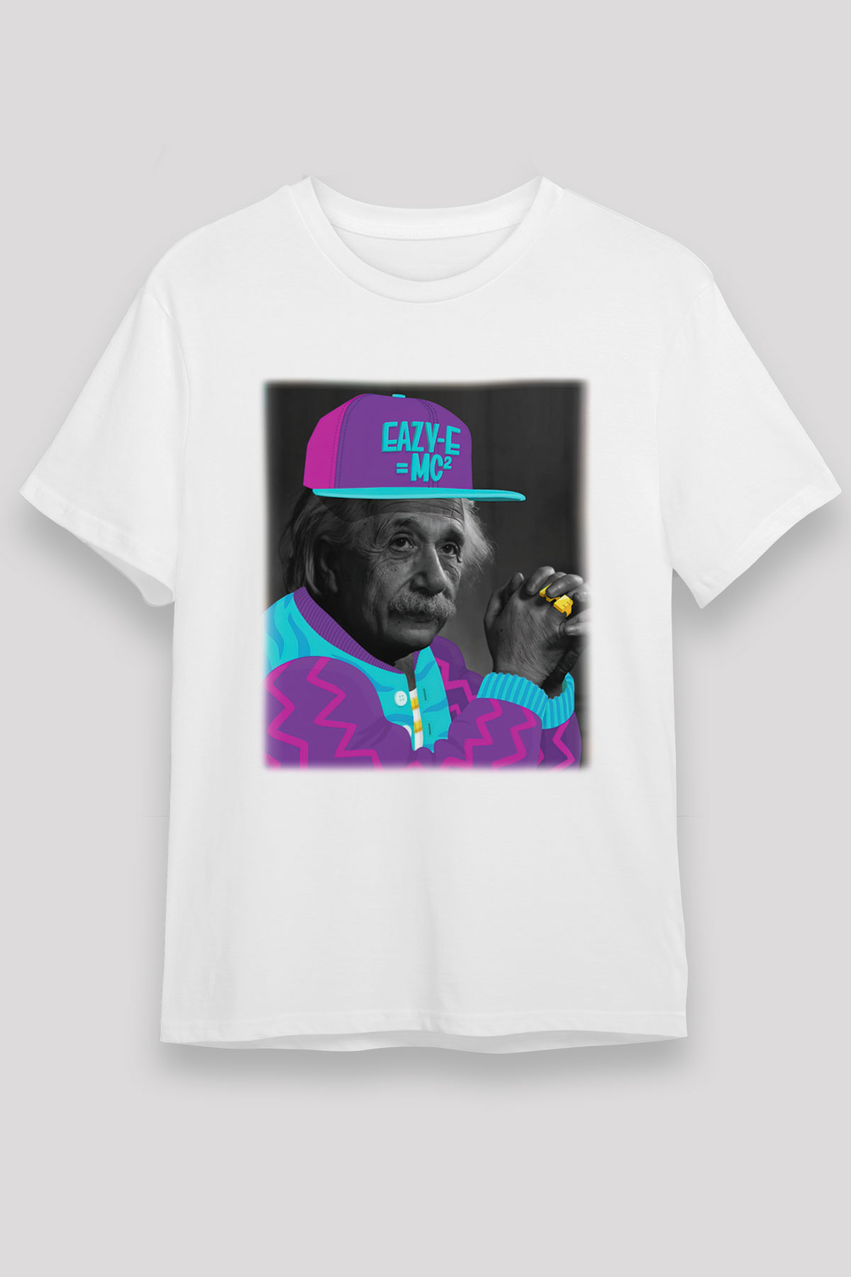 Einstein Beyaz Unisex Tişört T-Shirt - TişörtFabrikası