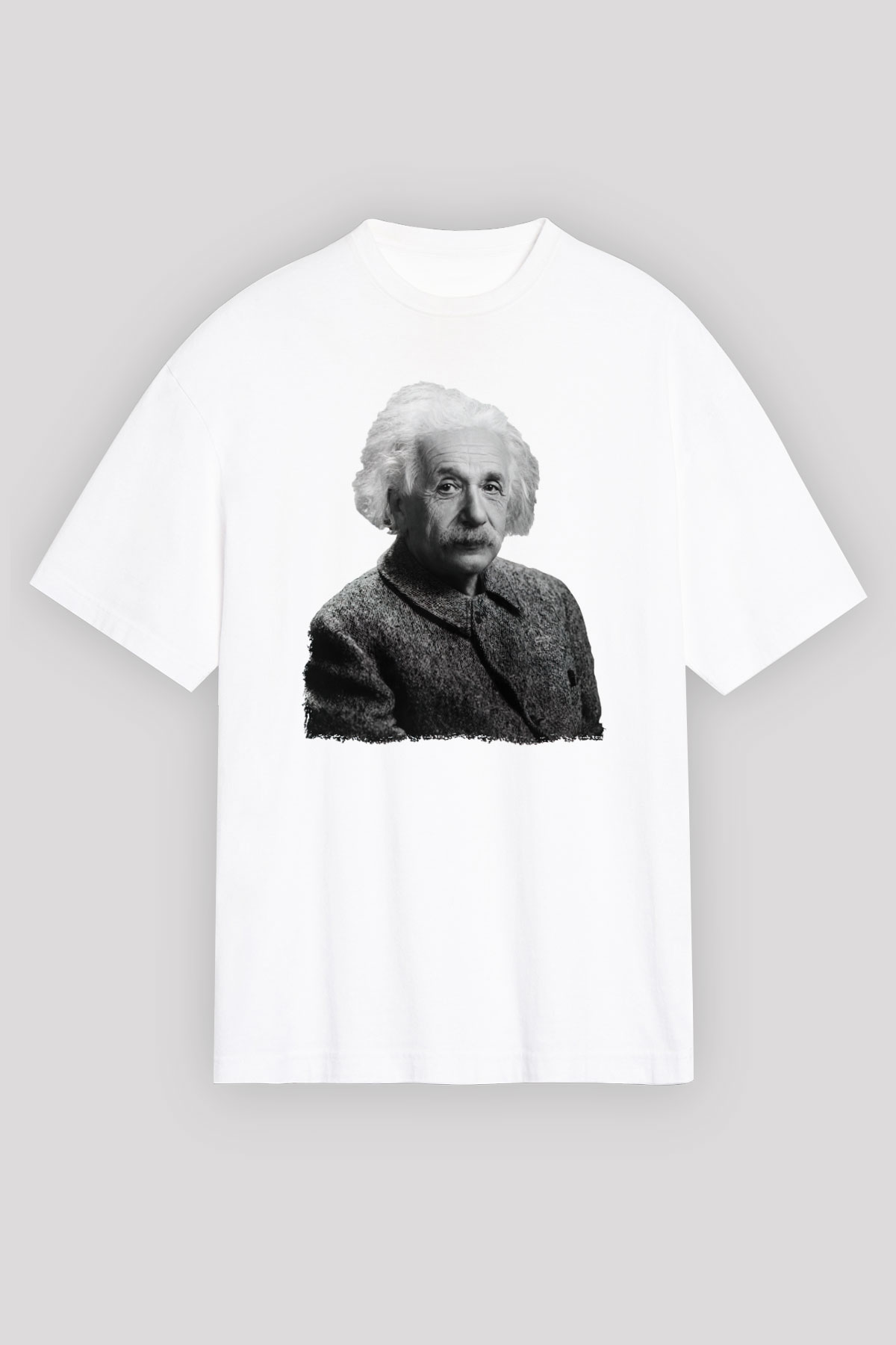Einstein Beyaz Unisex Tişört T-Shirt - TişörtFabrikası