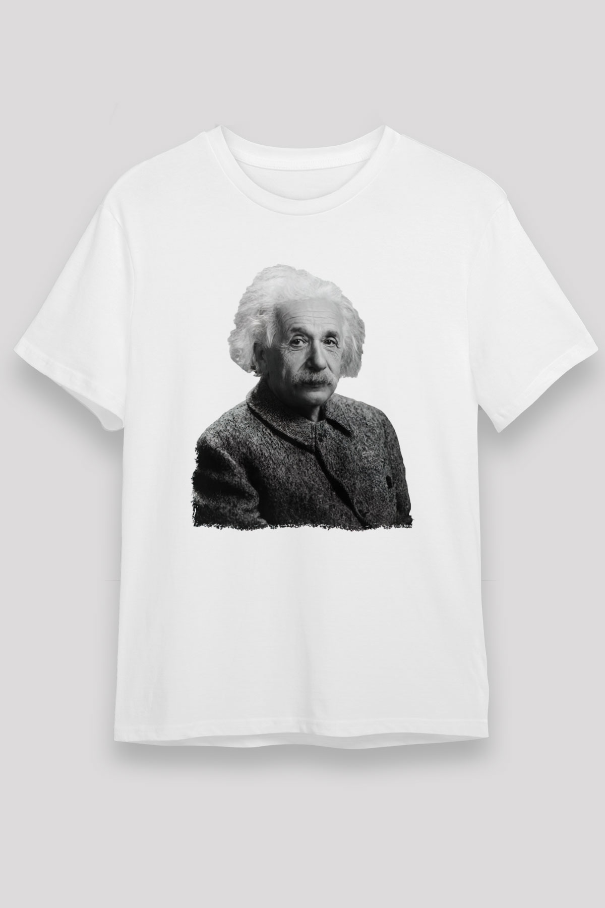 Einstein Beyaz Unisex Tişört T-Shirt - TişörtFabrikası