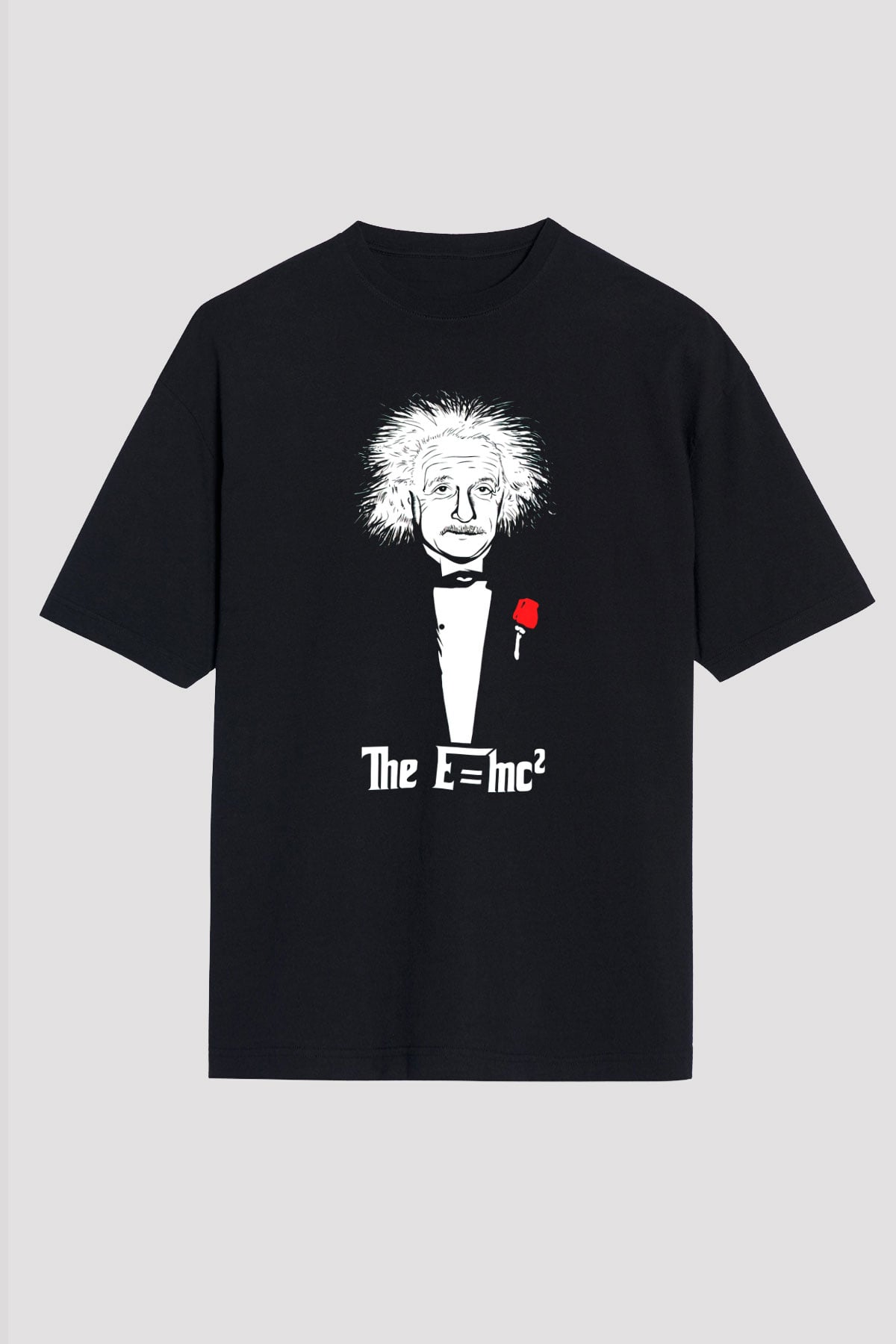 Einstein Siyah Unisex Oversize Tişört T-Shirt