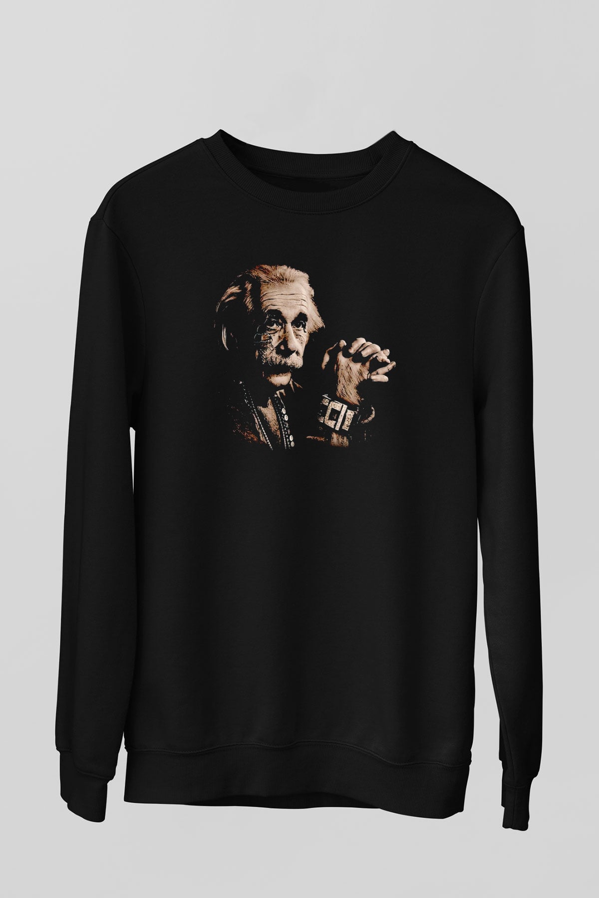 Einstein Siyah Unisex Sweatshirt