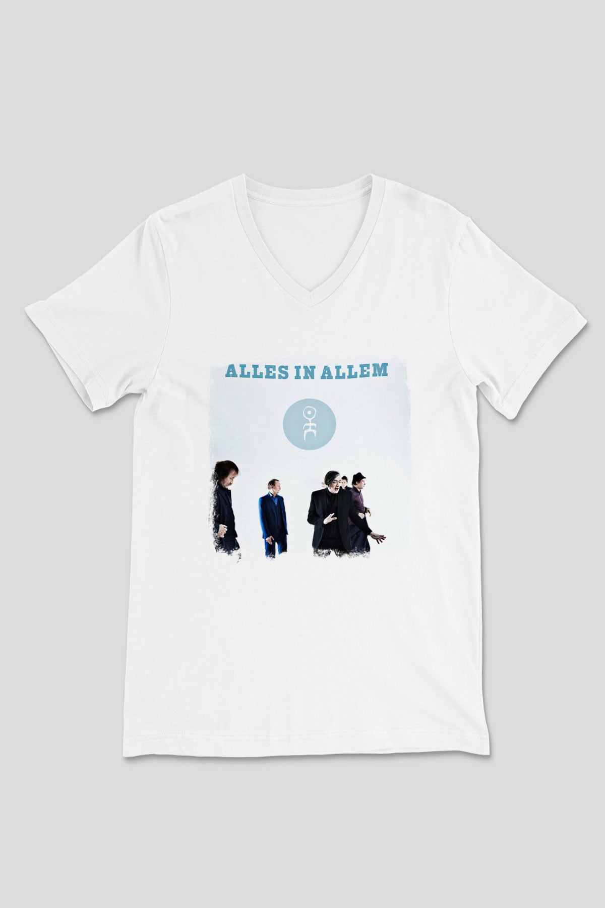 Einstürzende Neubauten Baskılı Unisex Beyaz V Yaka Tişört