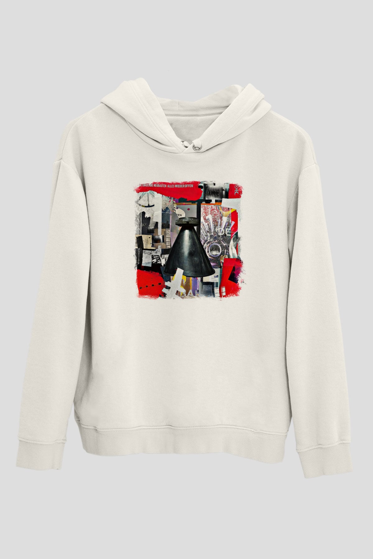 Einstürzende Neubauten Baskılı Unisex Beyaz Hoodie