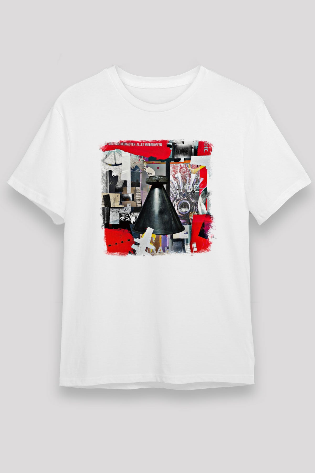 Einstürzende Neubauten Baskılı Unisex Beyaz Tişört