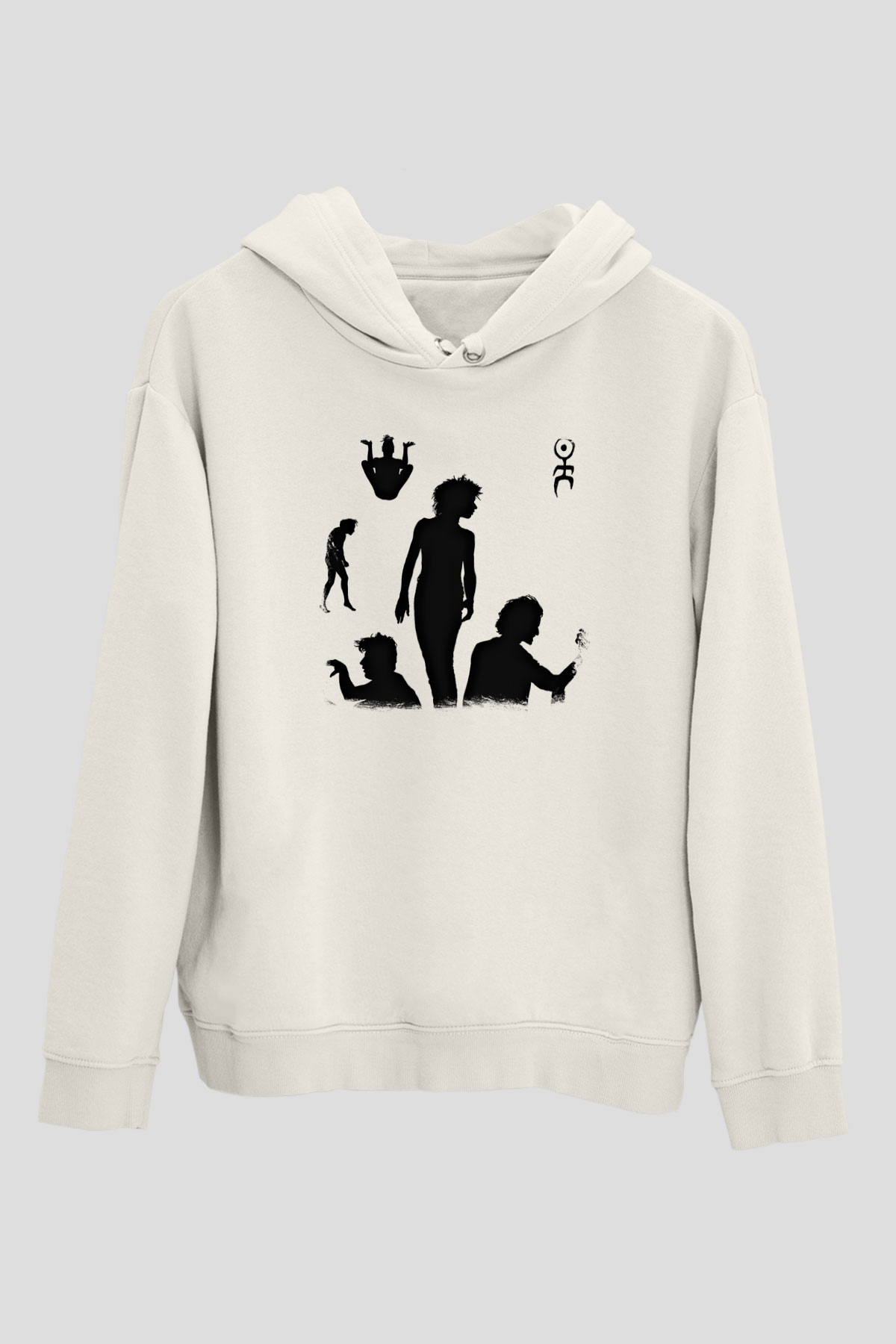Einstürzende Neubauten Baskılı Unisex Beyaz Hoodie