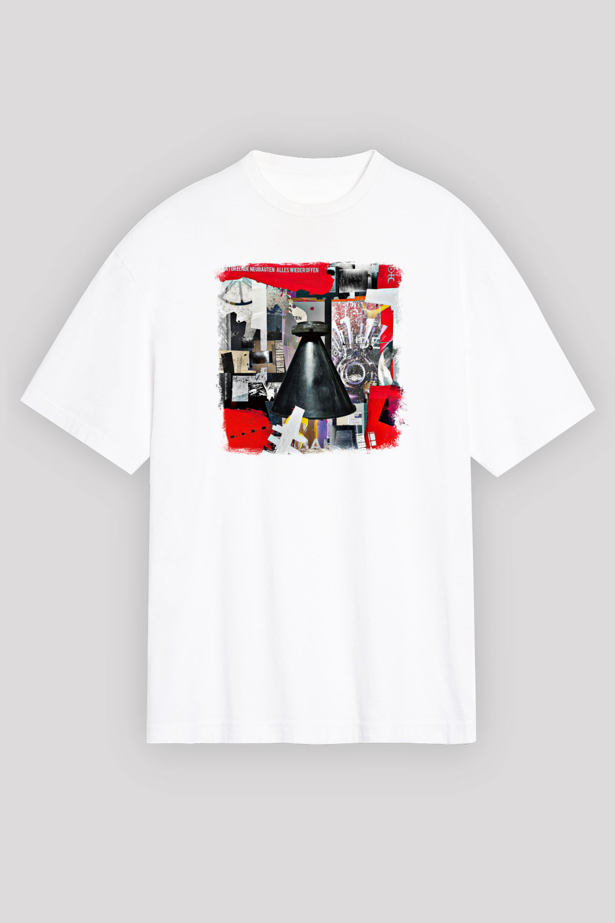 Einstürzende Neubauten Baskılı Unisex Beyaz Oversize Tişört