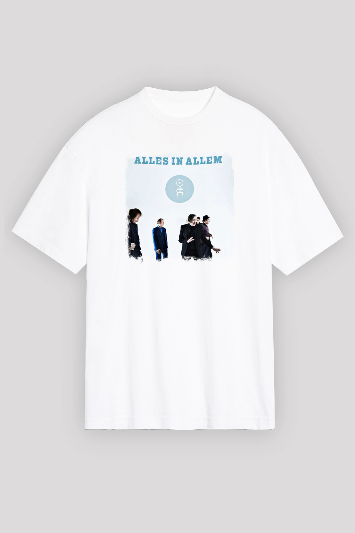 Einstürzende Neubauten Baskılı Unisex Beyaz Oversize Tişört