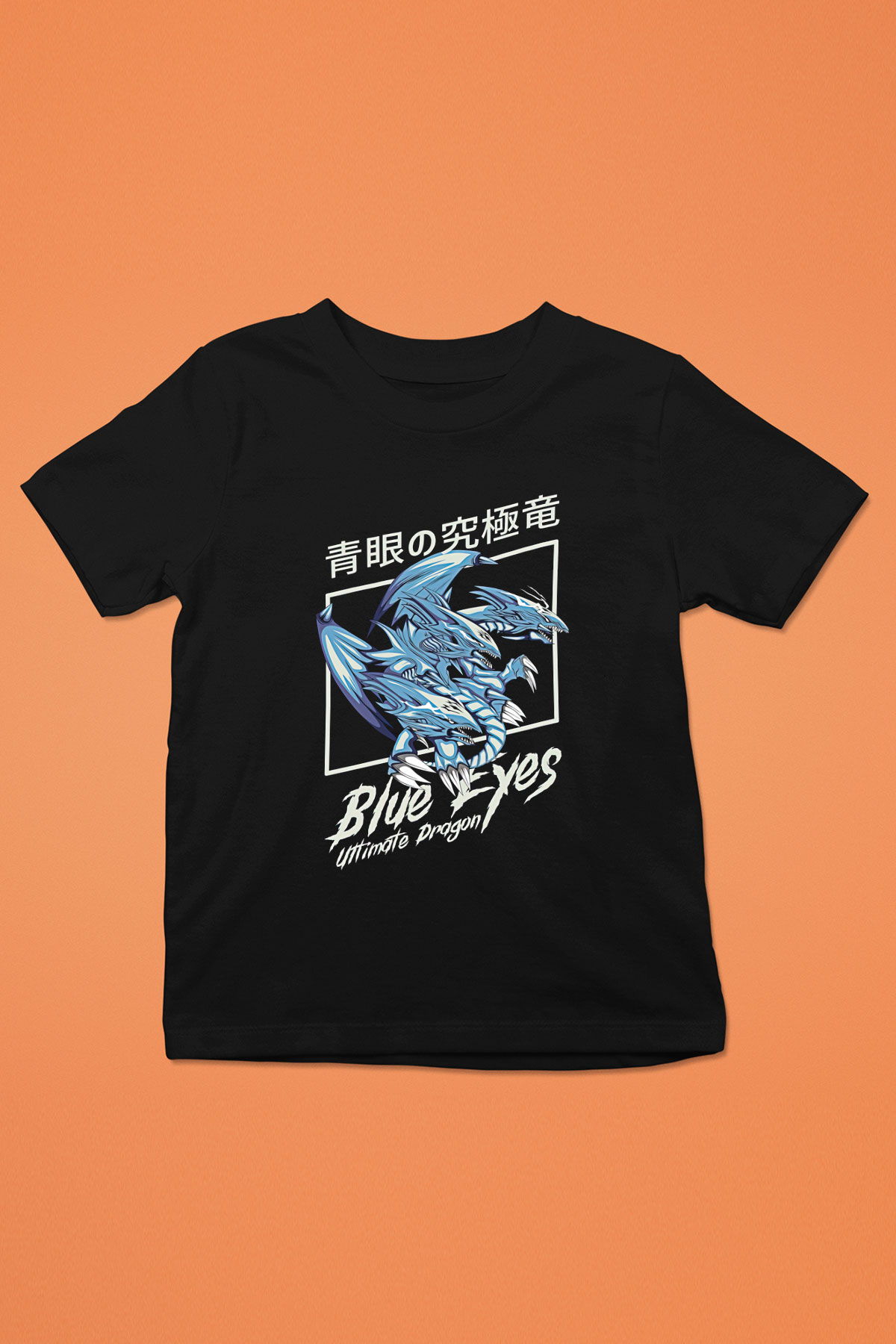 Ejderha Baskılı Unisex Siyah Çocuk Tişört - Tshirt