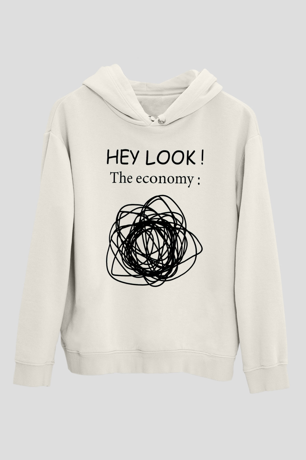 Ekonomist Beyaz Unisex Kapüşonlu Sweatshirt