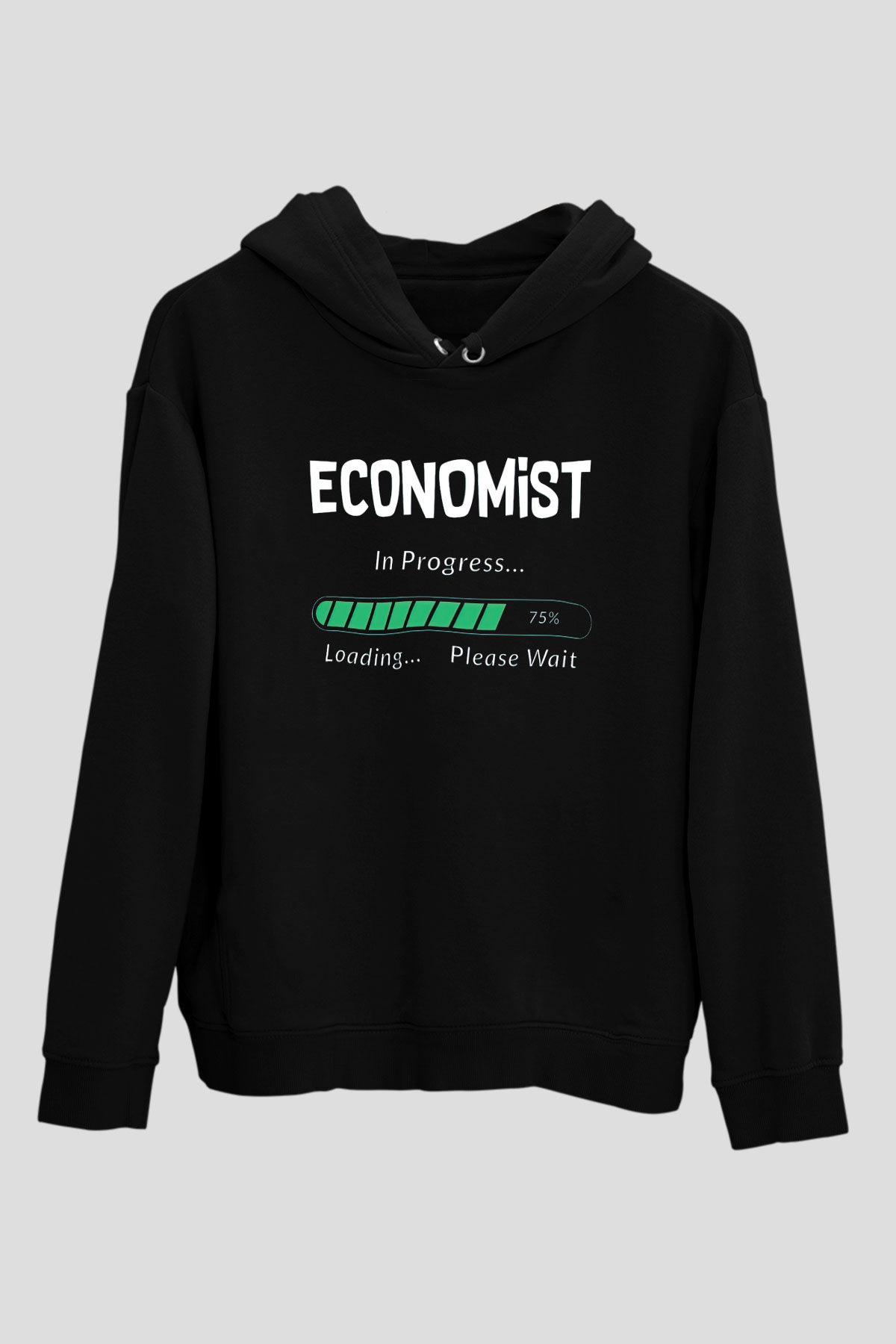 Ekonomist Siyah Unisex Kapüşonlu Sweatshirt